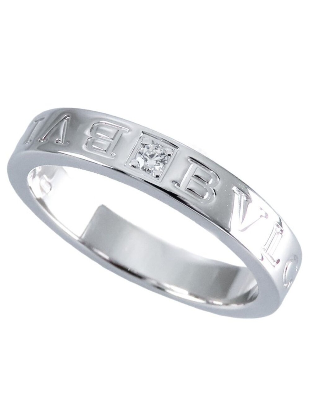 Bvlgari B.zero1 Ring White Gold 18k Diamond Essential Band Double Logo